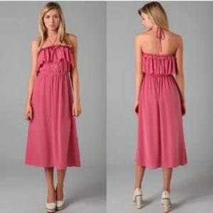 NWT Rebecca Taylor Punched Halter Dress Melon 10